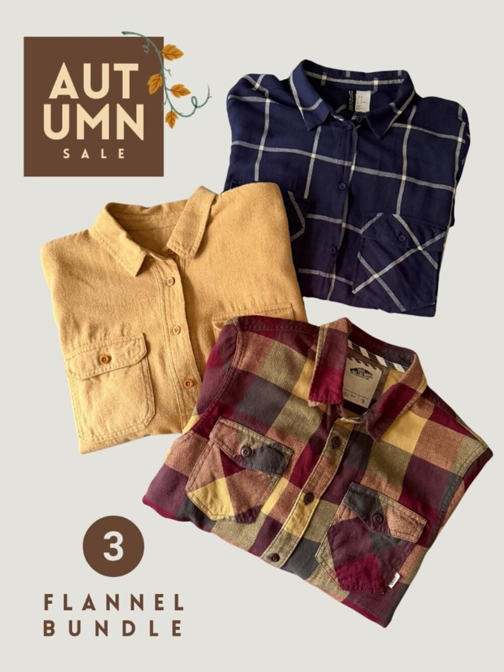 3 Flannel Fall Bundle - Madewell - H&M - Vans - M